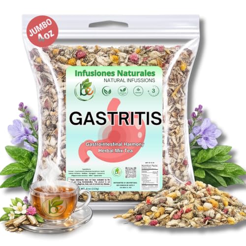 Gastritis-BYE Herbal Tea 100% Natural Herbal Infusion Compuesto de Hierbas Naturales 4 oz Herbal Mixture for Digestive Comfort T para Bienestar Estomacal Non-GMO | No Cafena
