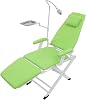 Dental Chair, Portable Folding Mobile Chair, 220 Lbs Load-Bearing Capacity with Practical Tray LED Light for Hospital Beauty Parlours Green