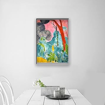 Amazon Co Jp ポスター 絵画モダンアートアンリマティスインテリア おしゃれ アートポスター 絵画 インテリア 油絵 壁飾り ウォールステッカー 木 絵画風壁紙ポスタ 90x122cm フレームなし ホーム キッチン