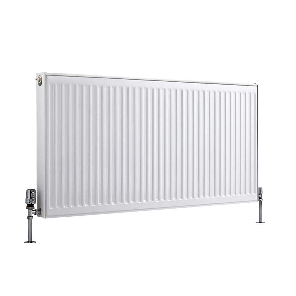 Milano White Compact Type 11 Horizontal Single Panel Convector Radiator - 600Mm X 1200Mm