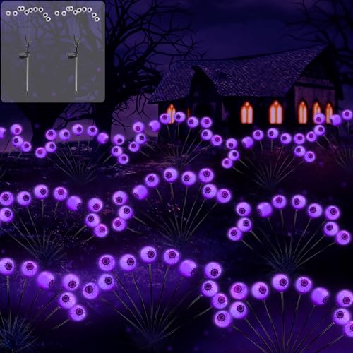 Shinybox - Shinybox 2 Pièces 10 LED Lampes Solaires de Décoration D'halloween, Decoration Halloween Lumineuse, Effrayantes en Forme de Globe Oculaire pour Halloween Intérieur et Extérieur Jardin Lumineuse Décor - -11%