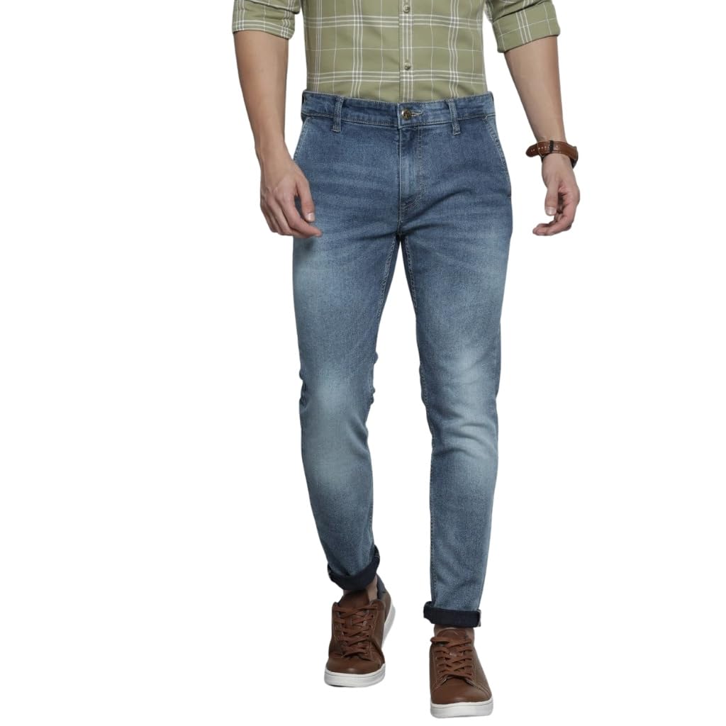 the indian garage co Men Mid Rise Slim Fit Solid Mid-Rise Stretchable Jeans-picture-54