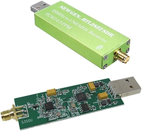 USB Adapter RTL-SDR RTL2832U + R820T2+ 1Ppm TCXO TV Tuner Stick Receiver, Green, 158888