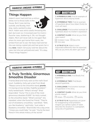 100 Task Cards: Figurative Language: Reproducible Mini-Passages With Key Questions to Boost Reading Comprehension Skills - Image 7