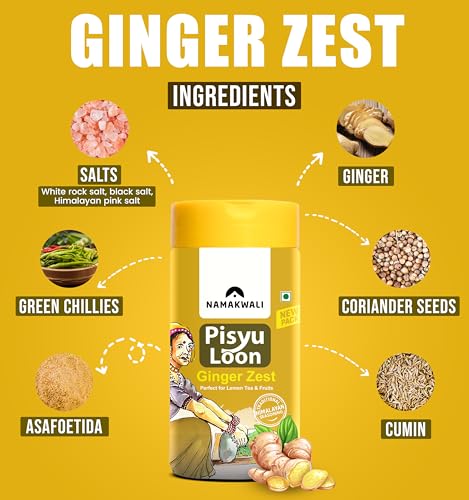 Image of Namakwali Flavoured Pahadi Salt Ginger (Adrak) Seasoning, Pack of 3 - 300 Gram | Pisyu Loon Seasoning mix for Popcorn, Noodles, Salad, Raita, Fruits, Makhana and more | No Preservatives | SharkTank India Product