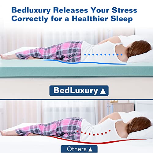 BedLuxury-Mattress-Topper-Memory-Foam-3-Inch-Queen-Size-Gel-Colling-Mattress-Pad-Cover-with-18-Deep-Pocket-for-Back-Pain-Bed-Topper-with-Removable-Bamboo-Cover-Soft-Breathable