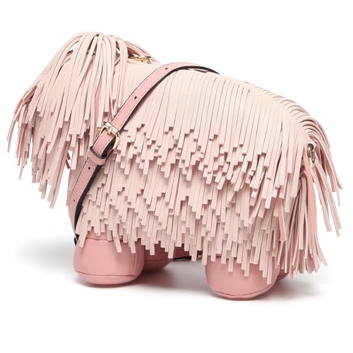 Image of Women PU Leather Unique Novelty Dog Shaped Crossbody Shoulder Bag Handbag Purse