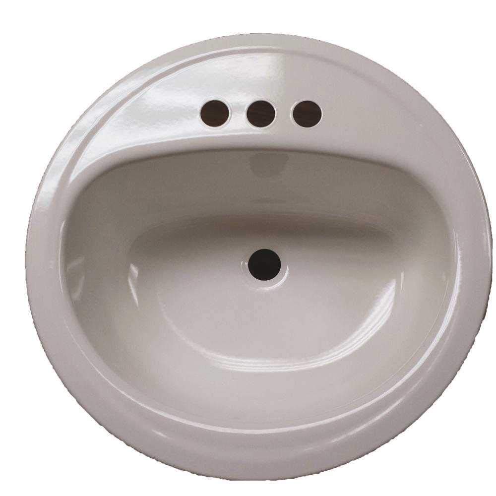 Elegant White Glass 19" Round Pedestal Bathroom Sink