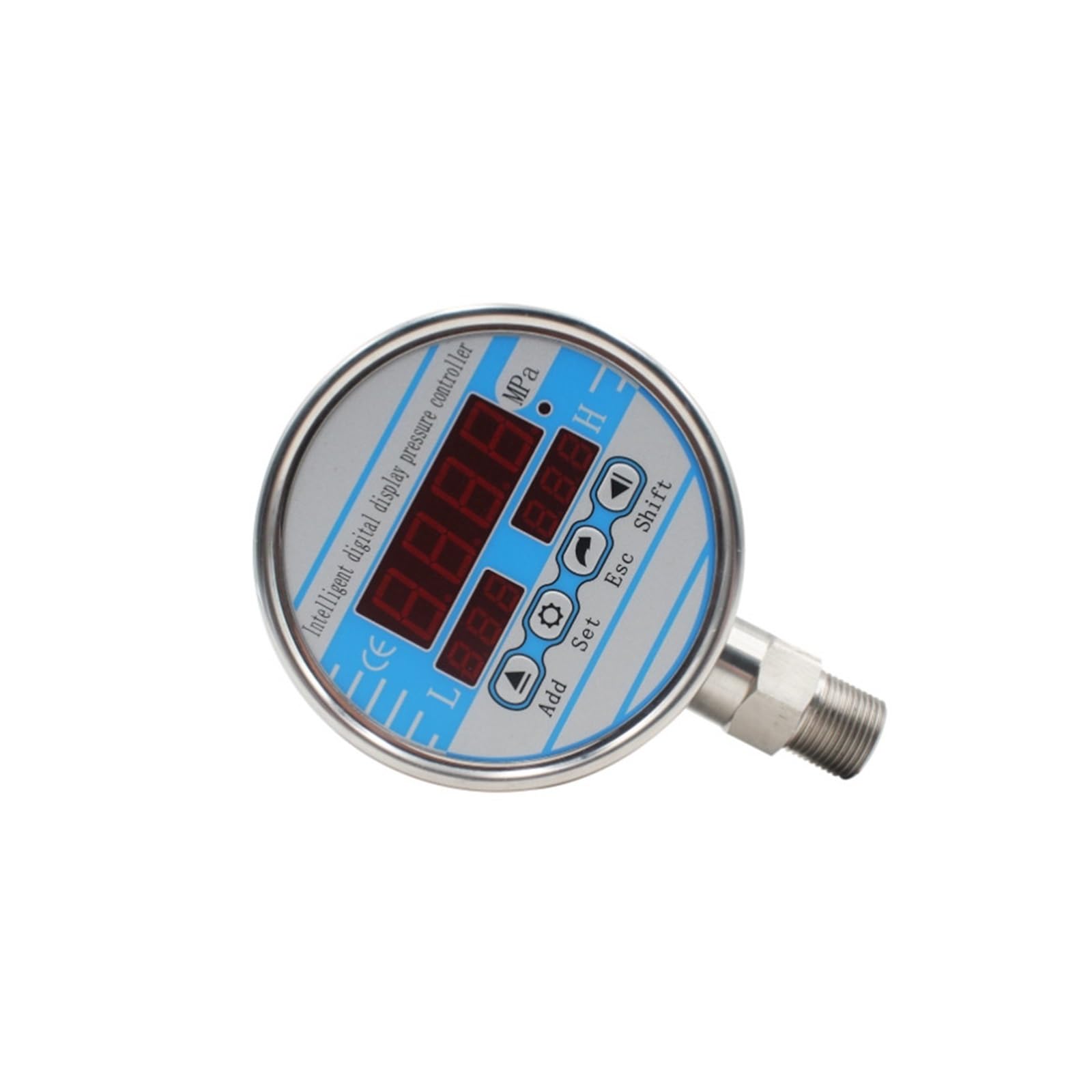 VDOQTLJT 0-100Mpa Digital Pressure Gauge 100mm Dial Contact Hydraulic 200bar 400 bar 600bar 1000bar Manometer(Npt1-4 Radial)