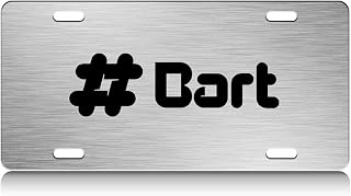 BART Male Name S.Steel Car SUV Truck License Plate Decorative Tag Chrome-D#e15