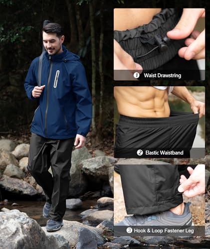 Image of SWISSWELL Men's Waterproof Golf Rain Suit Rain Gear Jacket and Pants Lightweight for Golf Fishing Big and Tall S-5XL