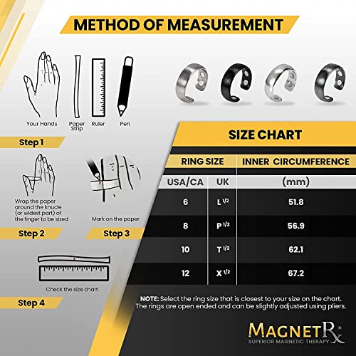 Magnetrx® Magnetic Ring - Elegant Stainless Steel Ring - Magnet Rings For Men (Black | Size: 8) #TOP5