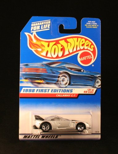 Hot Wheels Callaway C-7 Silver 1998 First Editions Series #31 of 40 Basic Car 1:64 Scale Series Collector #677 -  18536