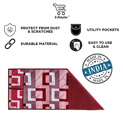 Image of Polyester 3-Layered Microwave Oven Top Cover With 4 Utility Pockets Suitable for Upto 30 Liter (Color- Purple, Size-36x14 Inches)
