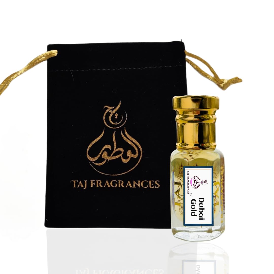 Taj Fragrances Dubai Gold Attar Gift Set for Men and Women Perfume Luxury Scent (Long Lasting, Alcohol Free) |(Pack Of 1) (Dubai Gold 12Ml)