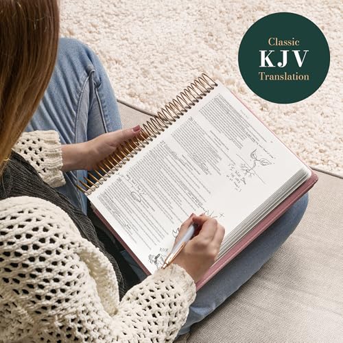 Image of KJV Bible, My Creative Bible Illustrators Edition, Spiral-Bound, Wide Margins for Journaling, Pink Faux Leather Hardcover