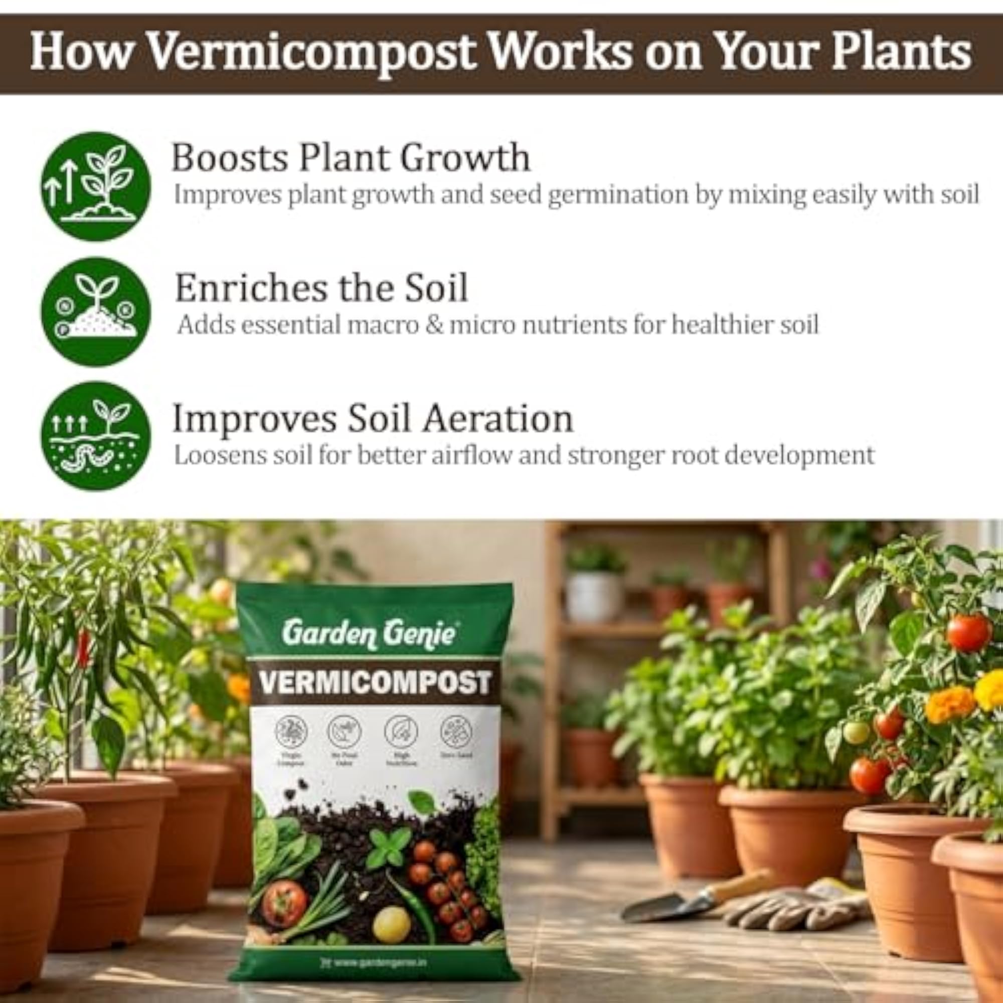 Vermicompost for Plants, 5 Kg, Organic Fertilizer