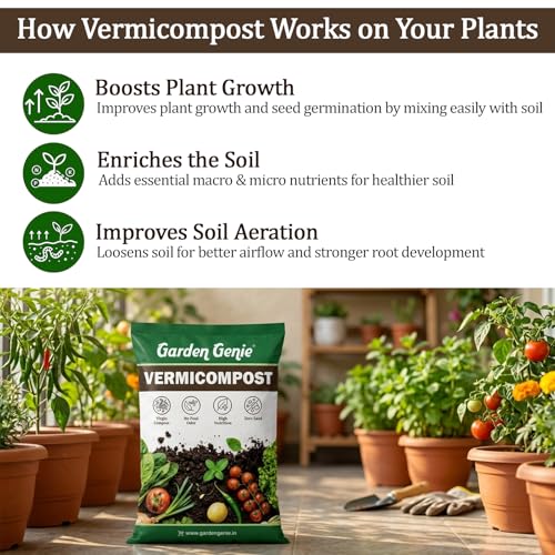 Image of Garden Genie Organic Vermicompost for Plants Home Garden (NPK Rich), 5 Kg (Pack of 2)