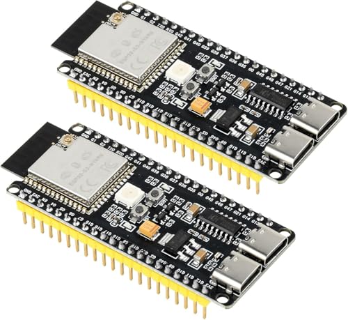 diymore 2PCS für ESP32-S3 DevKitC-1 N16R8 Modul für ESP32 S3 1-N16R8 Entwicklungsboard mit WiFi Bluetooth 5.0 USB C Anschließbare Antenne