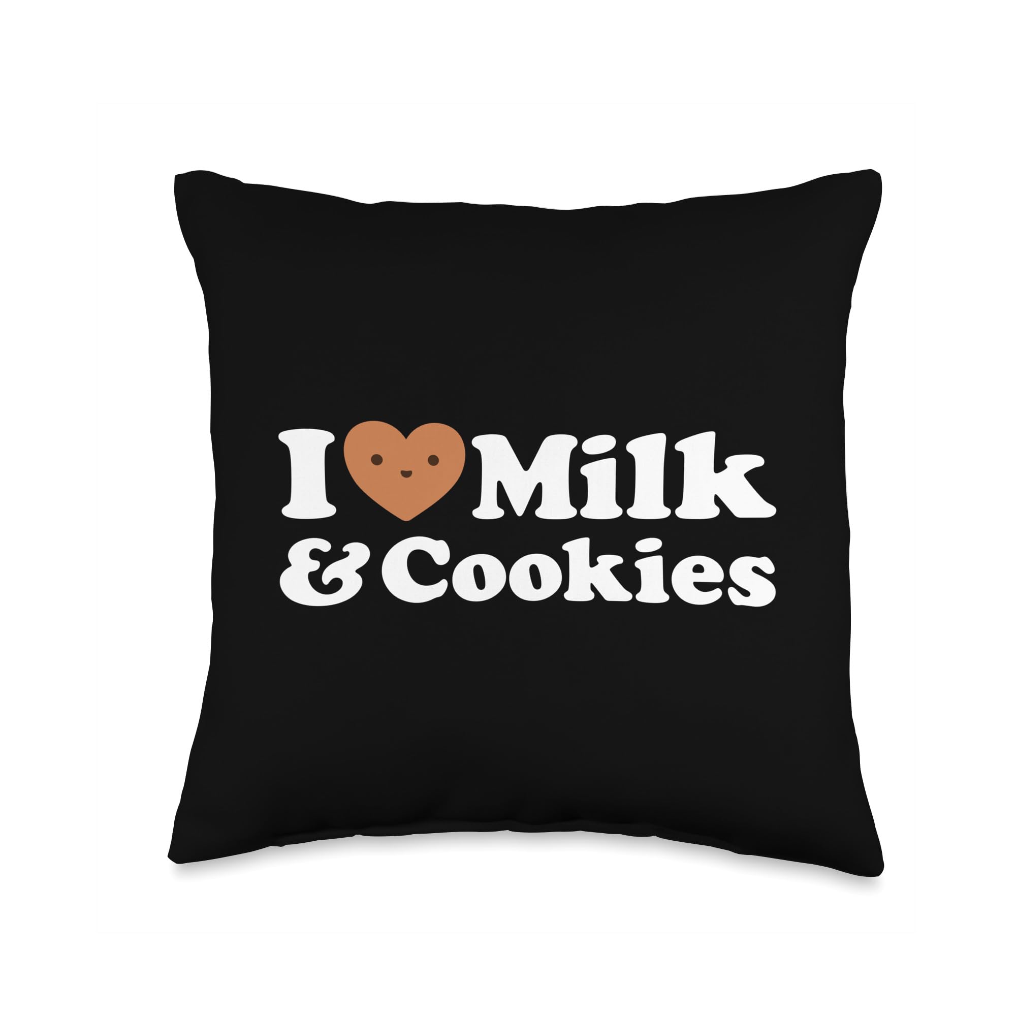 I Heart Milk and Cookies Yummy Bakery Pastry SnackI Heart Milk and Cookies Yummy Bakery Pastry Snack I Love Milk & Cookies Funny Cute Dessert Sweet Treat Fan Eat Throw Pillow, 16x16, Multicolor