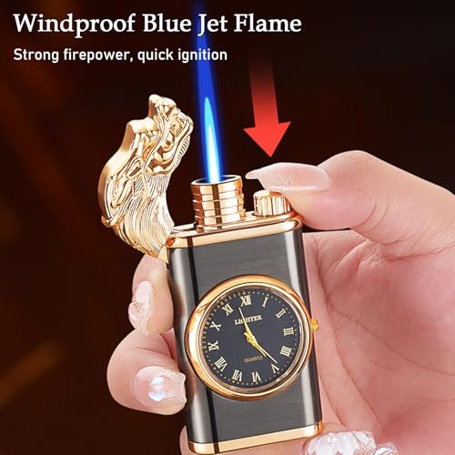 Encendedor antorcha dual flame ajustable y recargable miniatura 5