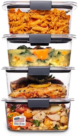 Rubbermaid Brilliance BPA Free Airtight Food Storage Containers w...
