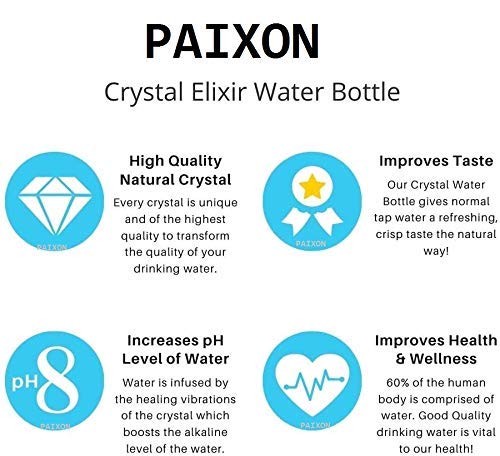 Image of Crystal Bottle | Elixir Water Bottle 16oz Natural Amethyst Quartz Gemstone Water Bottle for Making Crystal Infused Gemwater (500ml) (Amethyst Crystall Waterbottle)