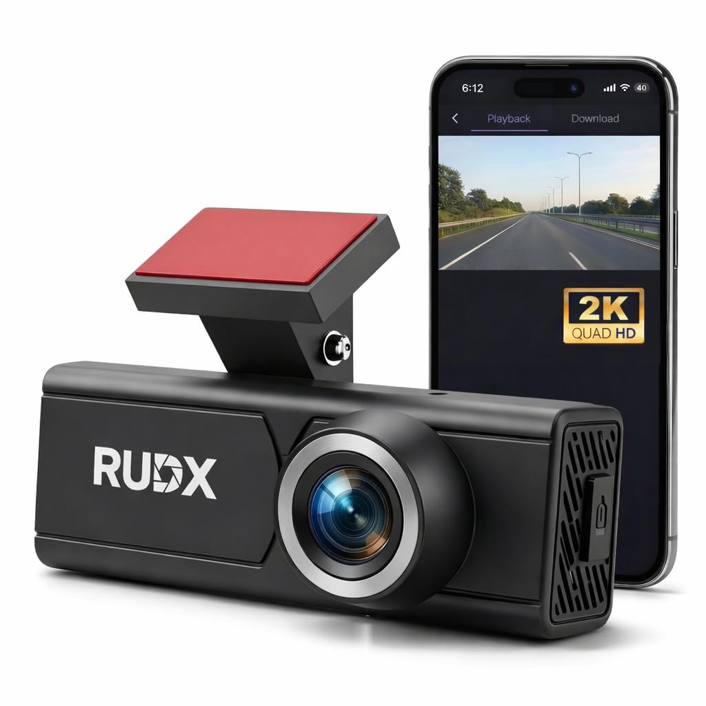 RUDX 2K Pro Dash Cam for Car with Built-in Display, 140° Wide Angle, Loop Recording, G-Sensor, App Control & Wi-Fi, Night Vision-image-25