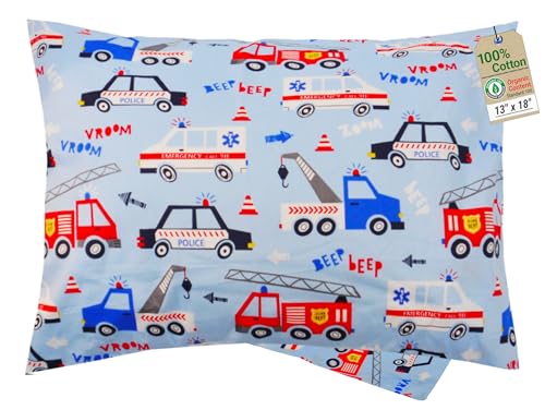 ZPECC Toddler Pillow with Pillowcase - 13x18 Organic Cotton Hypoallergenic Kids Pillow, Baby Essentials for Travel Crib Daycare Stroller (Intended for Age 2 and up) Car