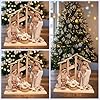 Nazareth Store Olive Wood Statue from Holy Land Traditional Nativity Set without Star Figurines with Cotton Clothes Spiritual #3