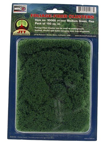 JTT Landscaping Material - Foliage Fiber Clusters, Medium Green, Fine