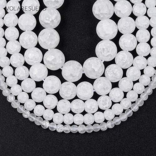 Perles en pierre craquelée blanc mat pour créer vos bracelets d'été et bijoux bohèmes fait main