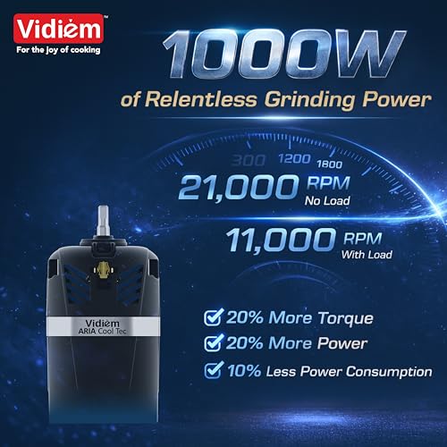 Image of Vidiem Vstar ADC Azure Blue 1000W MIXER GRINDER | 1000 Watts with 5 Jar In-1 Juicer |5 Leakproof Multi Purpose Self-Lock Jars, For Wet And Dry, Chutneys, Curries & Powders | 1000 Watts Mixer|ABS Body
