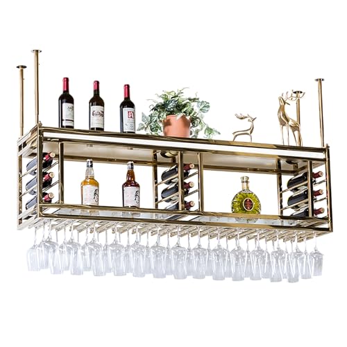 Casier à vin flottant mural avec support de verres pour cuisine