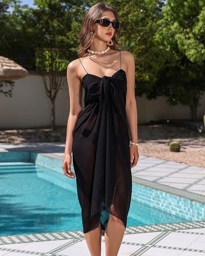 Eicolorte Womens Beach Cover Up Chiffon Sheer Bikini Beach Swimsuit Coverup Sarong Pareo Wraps for Women4