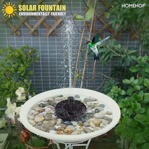 Image of Homehop Solar Powered Fountain with 8 Nozzles Floating Decorative Water Pump for Outdoor, Garden Decor, Bird Bath, Pool, Pond 1.5W Power (ABS)
