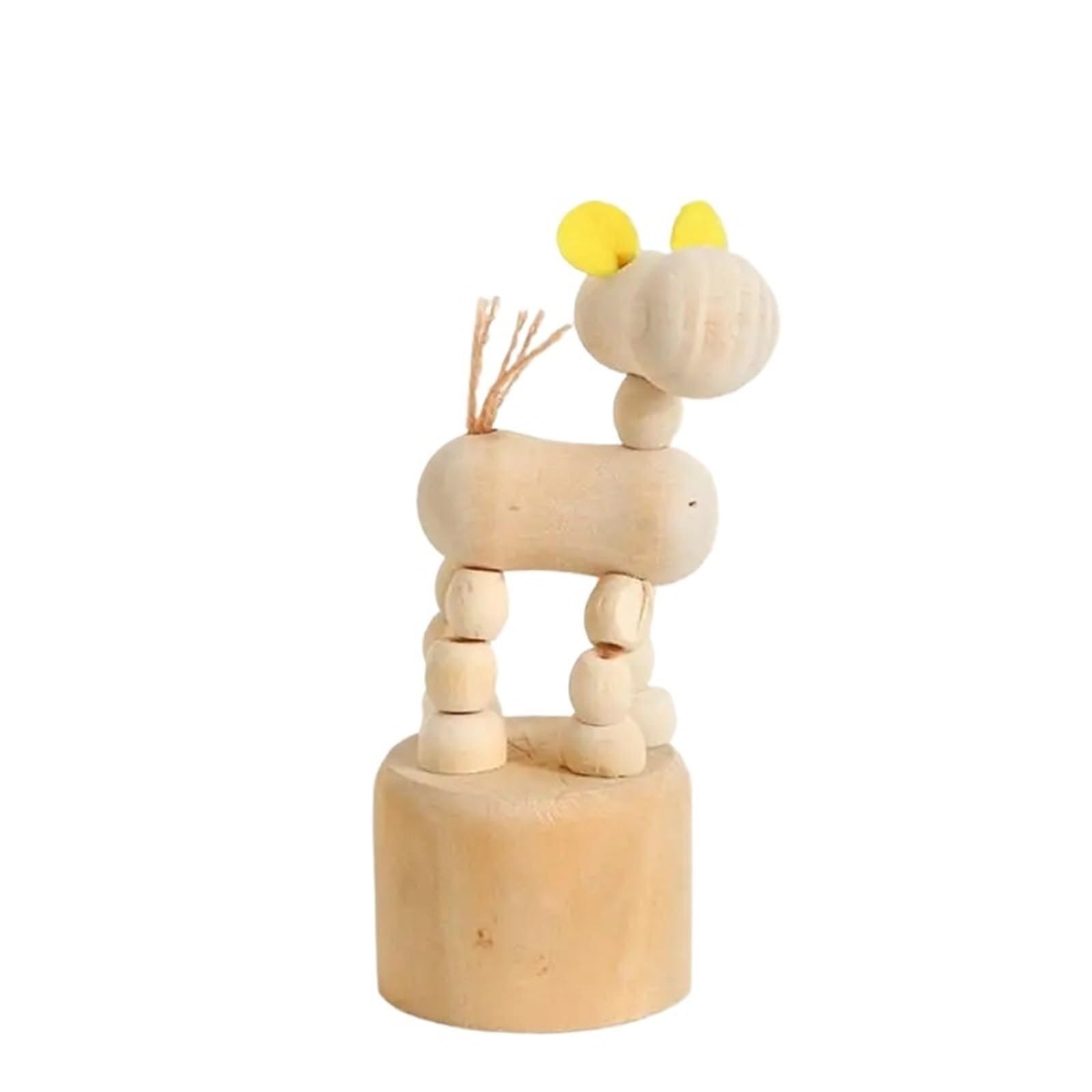 Miunihuooo Wooden Clown Horse Giraffe Dog Statue Crafts Toy Rich Product Types Small Animals Mini Tabletop Ornaments Creative(Color 2)