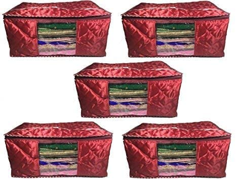 Housse de sari en satin sac à vêtements standard organiseur garde-robe