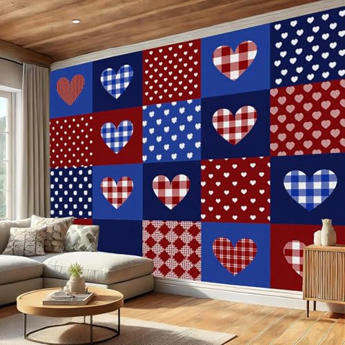 Papier peint panoramique patchwork haut de gamme 400x280 cm au design géométrique raffiné