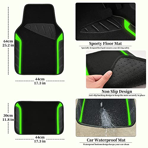 image for CAR PASS Leather Steering Wheel Cover and Waterproof Car Floor Mats,Mi