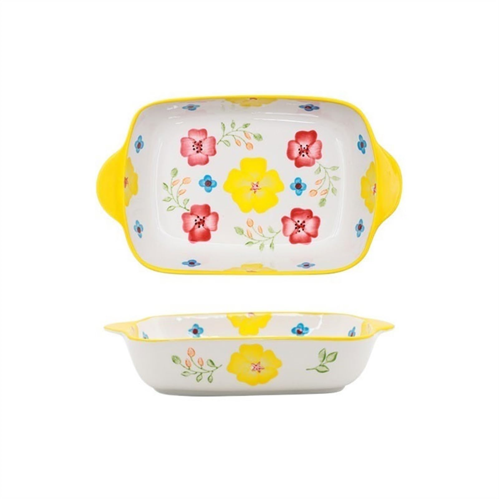 Teglie per Lasagne, Teglia da Forno in Ceramica 22,5x13,3x4,5 cm 500 ml Multicolore Adatta a microonde e Forno(Blue)