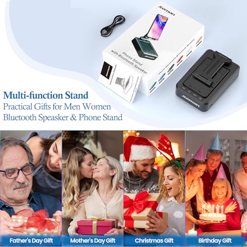 JTEMAN Cell Phone Stand with Bluetooth Speaker, HD Stereo Sound & Anti-Slip Base - image 7