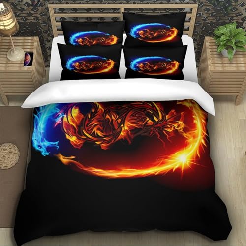 Housse de Couette Dragon 3D de qualité premium hypoallergénique en microfibre