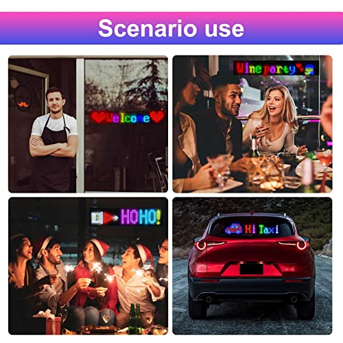 Image of GOTUS Scrolling LED Sign,Flexible LED RGB Color Sign,Programmable LED Display,Bluetooth APP,DIY Edit Animations,Text, Graffiti