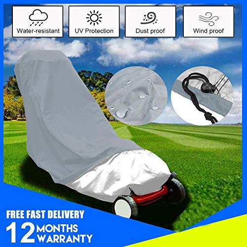 Chengstore Lawn Mower Cover Tarpaulin Cover 210D Waterproof UV Resistant Protective Cover Garage Cover For Lawn Tractor Dust Cover Weather Protection Cover Case 191 X 50 X 100cm - Gray