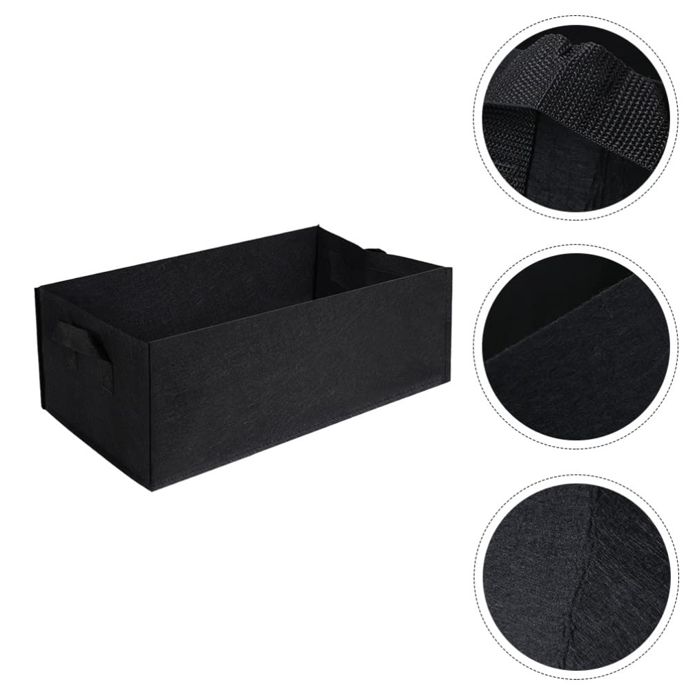 YARNOW Fabric Grow Bag Rectangle Planter with Handles 100x60x20cm Large Non-woven Garden Pots for Raised Bed Vegetables Herbs Flowers Black Breathable Aeration Planting Container - Image 4