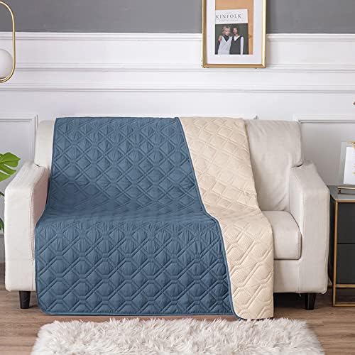 RBSC Home Waterproof Blanket Dog Bed Cover Non Slip Large Sofa Cover Incontinence Mattress Protectors for Pets Dog Cat (68x82, Bluegrey) - Image 9
