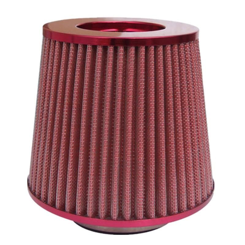 Samochodowe filtry powietrza, wysoka wydajność, filtr wlotowy zimna, zestaw indukcyjny, sportowy stożek siatkowy, 76 mm (Rosso)