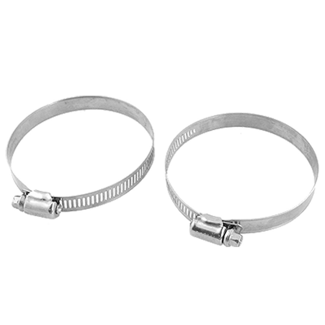 IIVVERR 2 Pcs 91-114mm Stainless Steel Worm Gear Hose Clamps(2 piezas 91-114 mm abrazaderas de manguera de tornillo sin fin de acero inoxidable