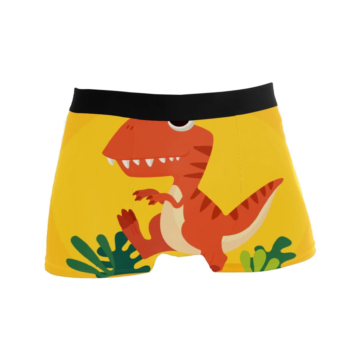 Gispog Men's One Color Boxer Briefs Underwear Soft Underpants Stretch Breathable Dinosaur Cute Cartoon